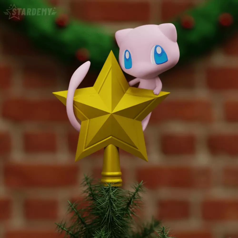 mew tree topper pokemon ornament christmas tree 3D print model_0