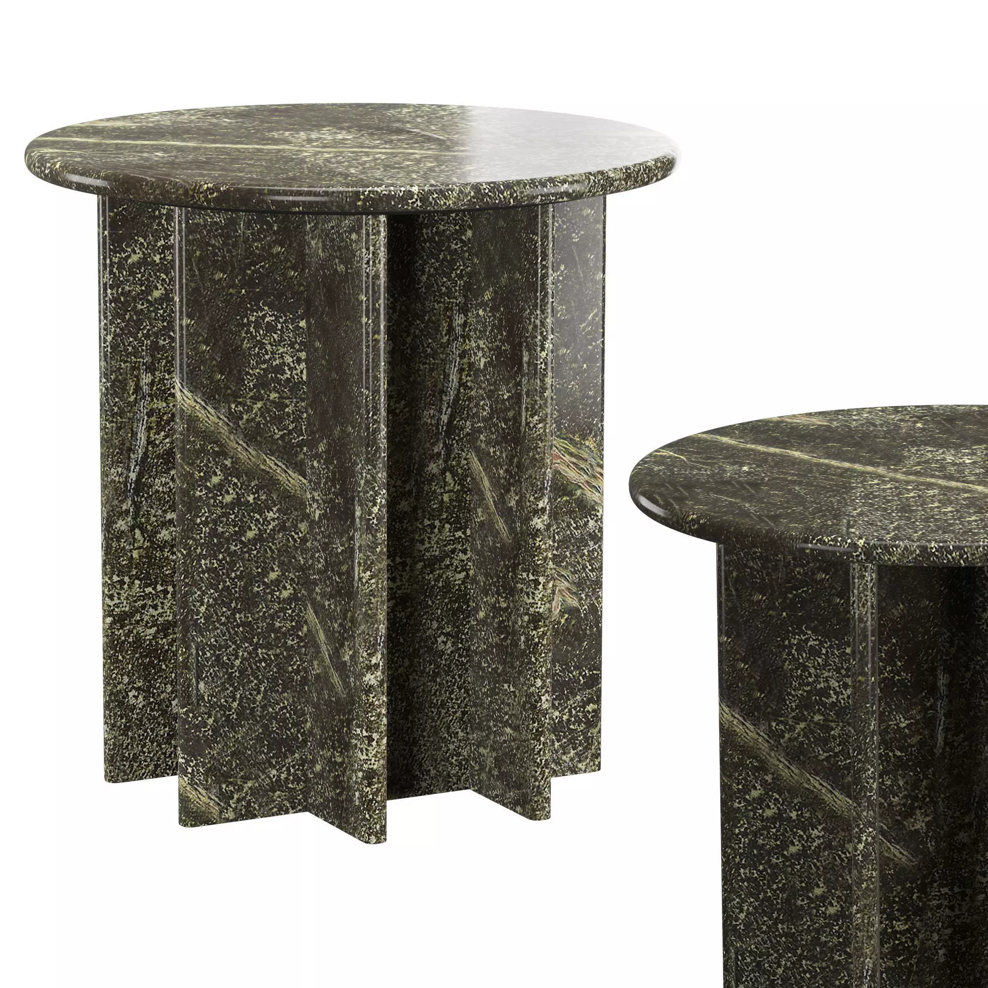 PASAR ROUND GREEN MARBLE SIDE TABLE 3D model_0