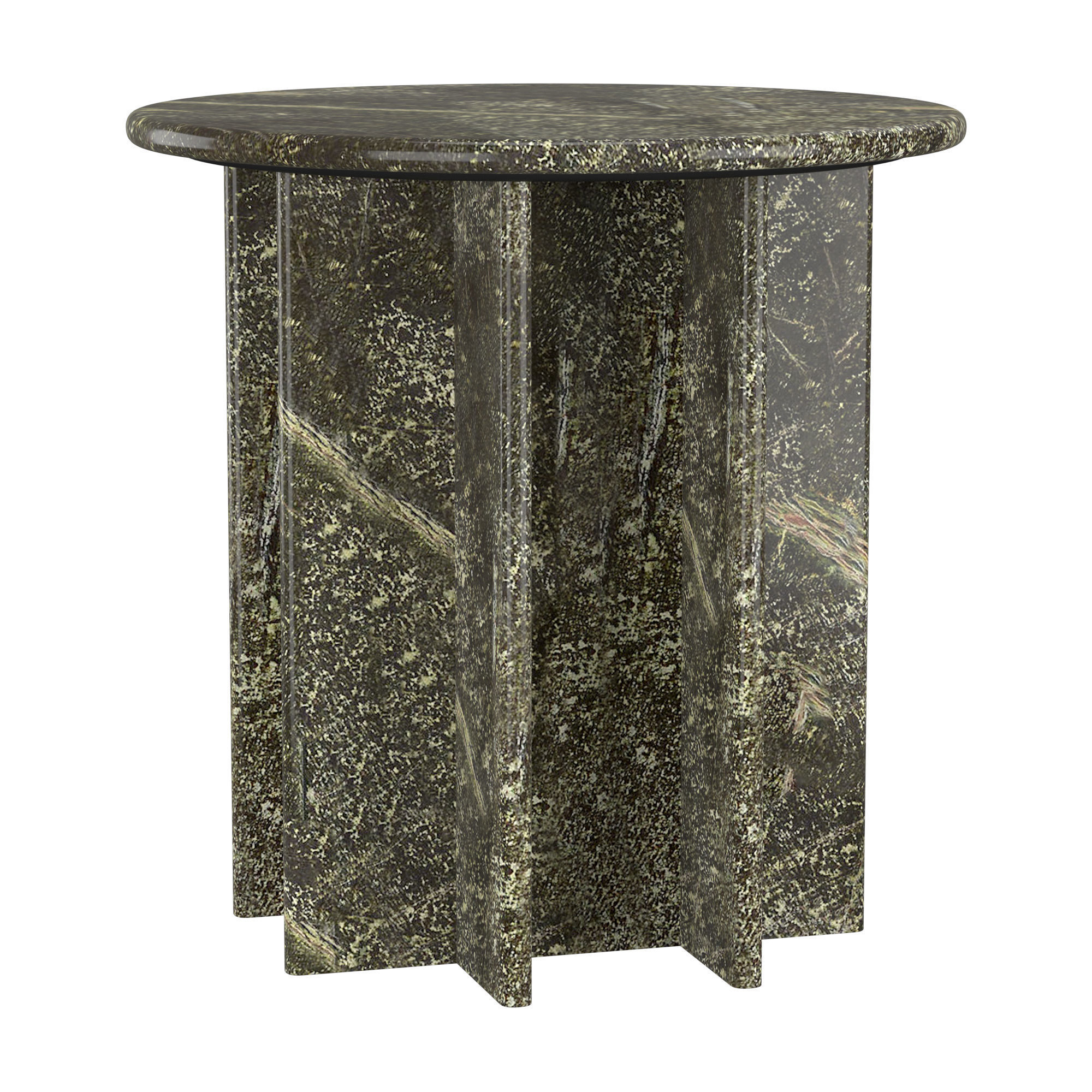 PASAR ROUND GREEN MARBLE SIDE TABLE 3D model_5