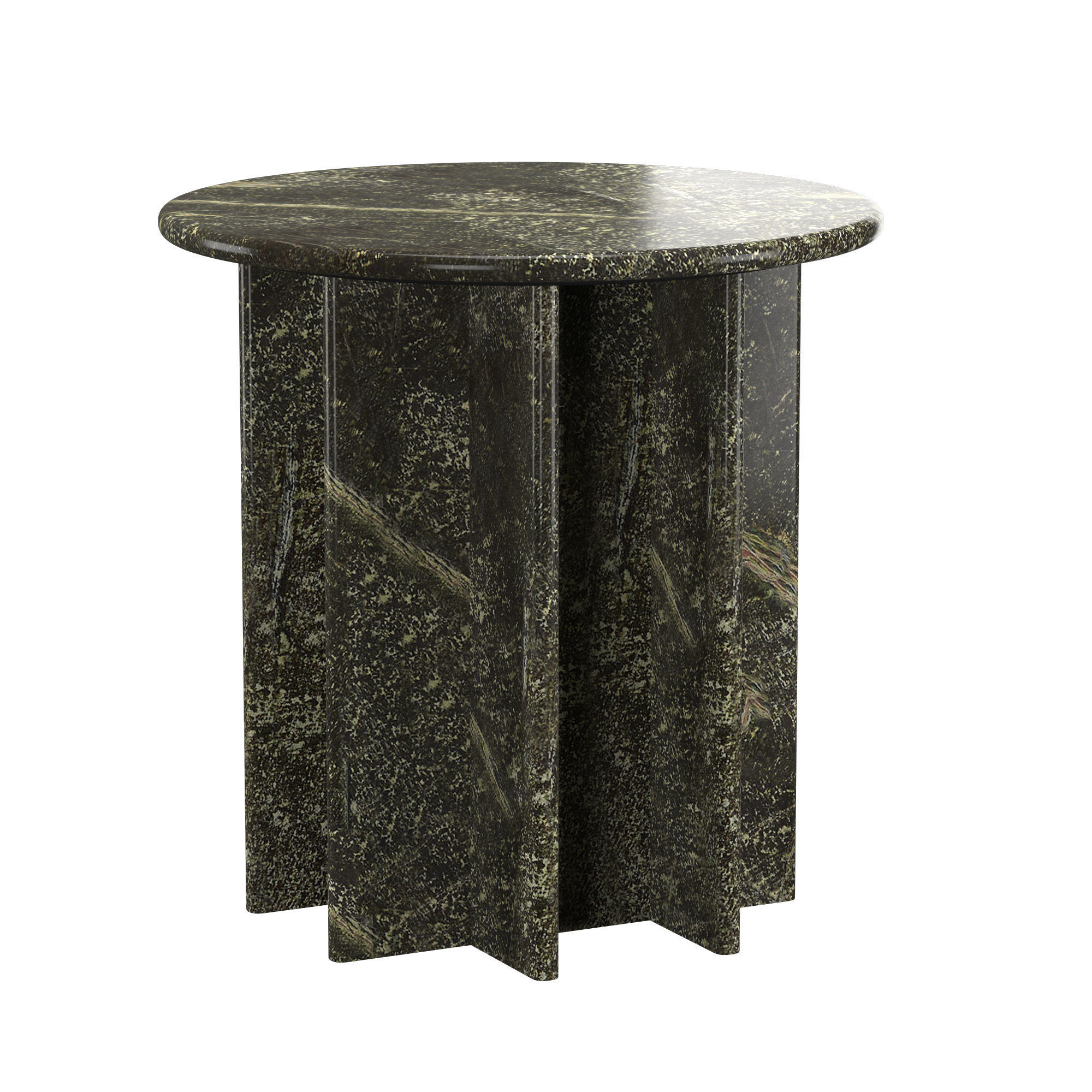 PASAR ROUND GREEN MARBLE SIDE TABLE 3D model_1