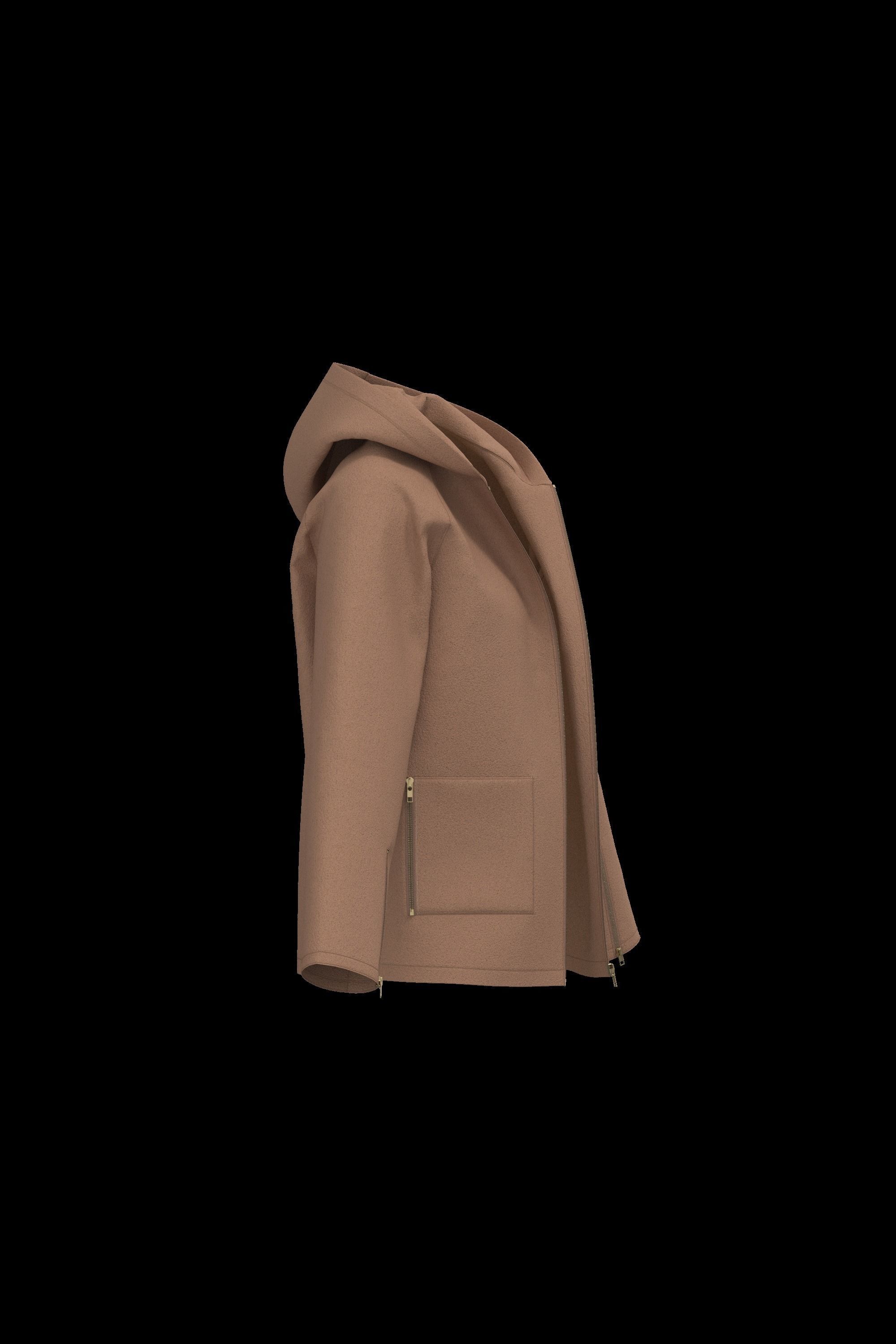 Female raglan coat 3D model_10