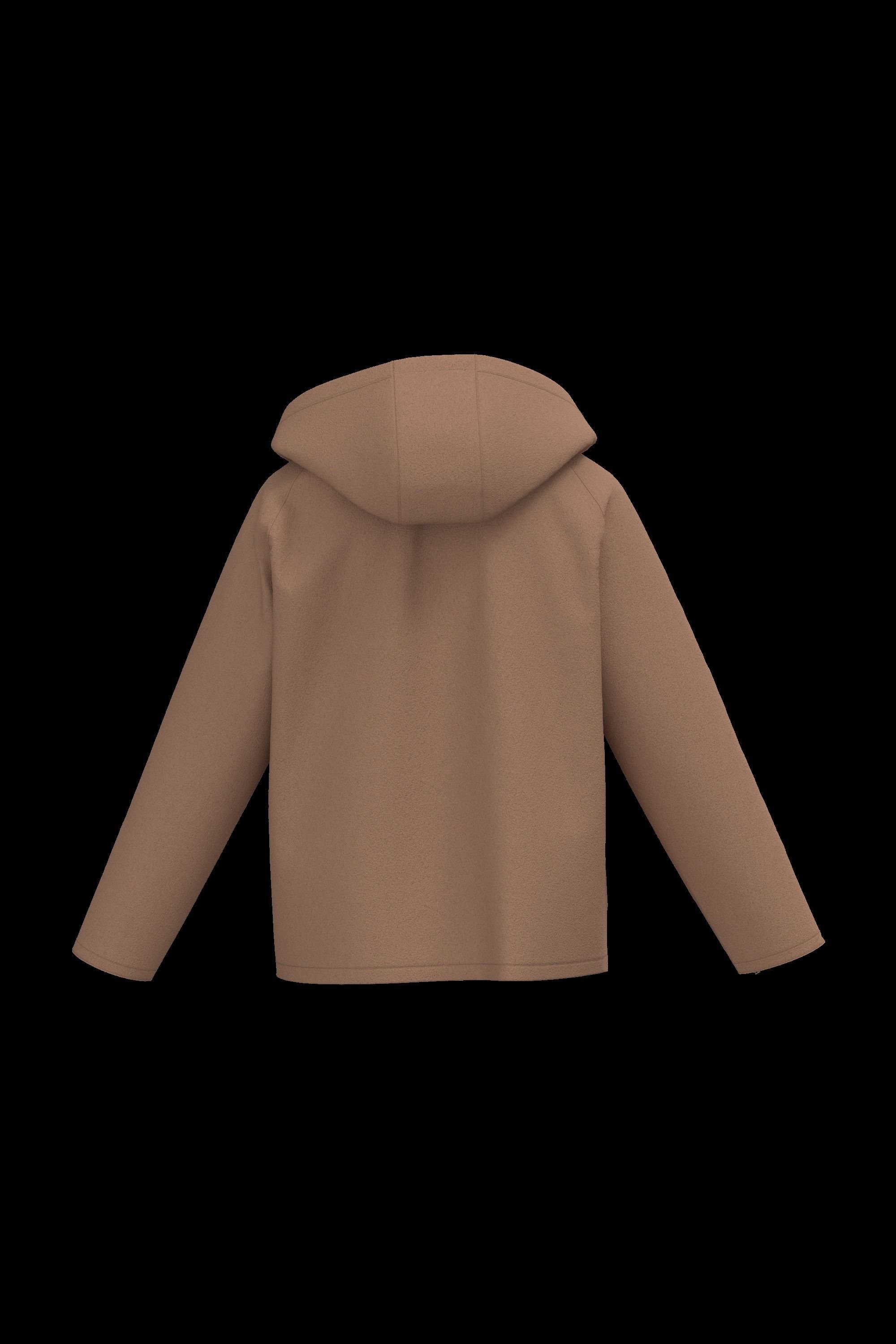 Female raglan coat 3D model_15