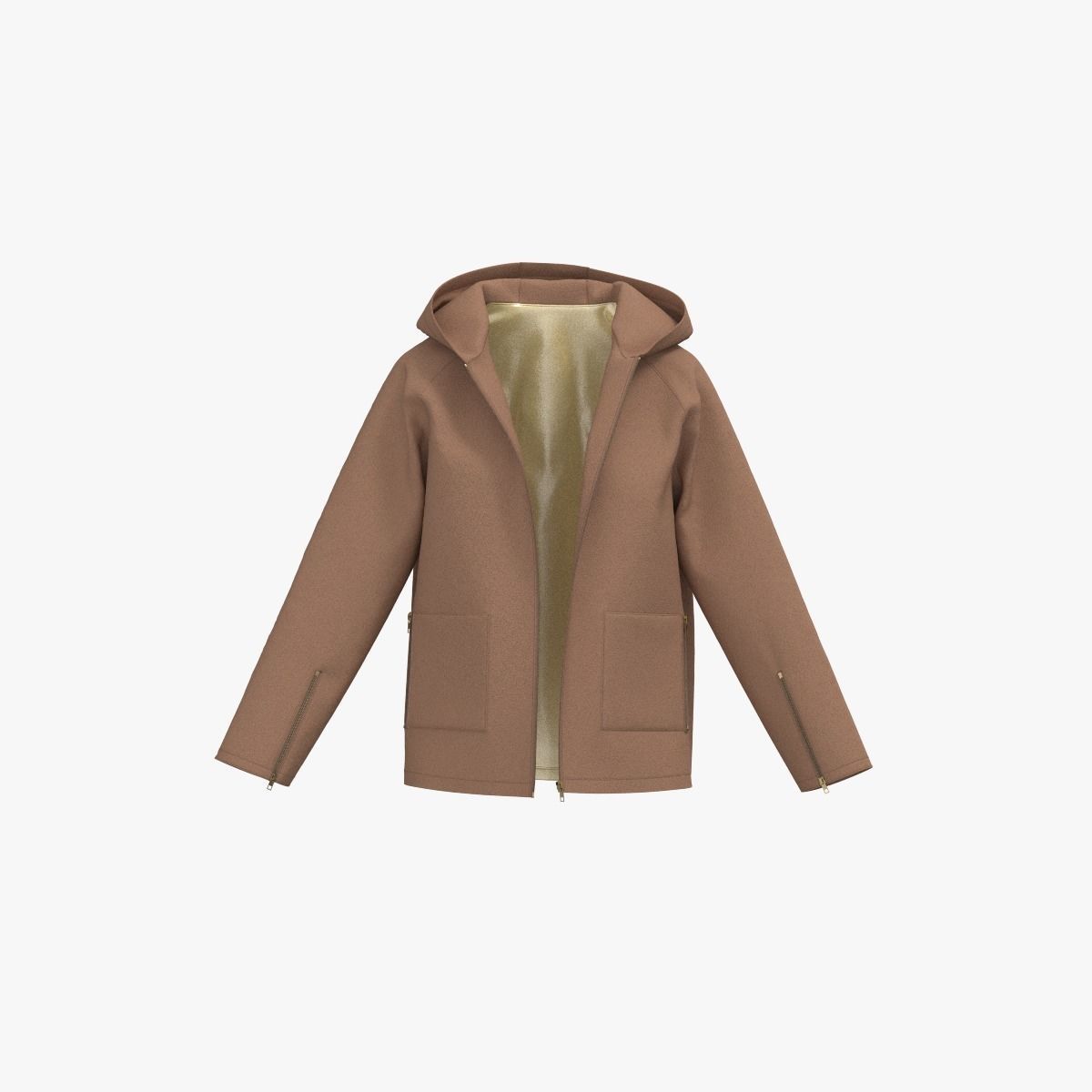 Female raglan coat 3D model_16