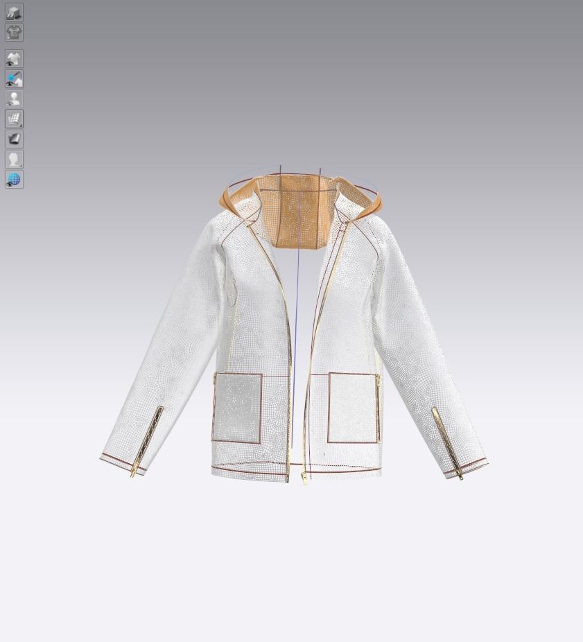 Female raglan coat 3D model_17