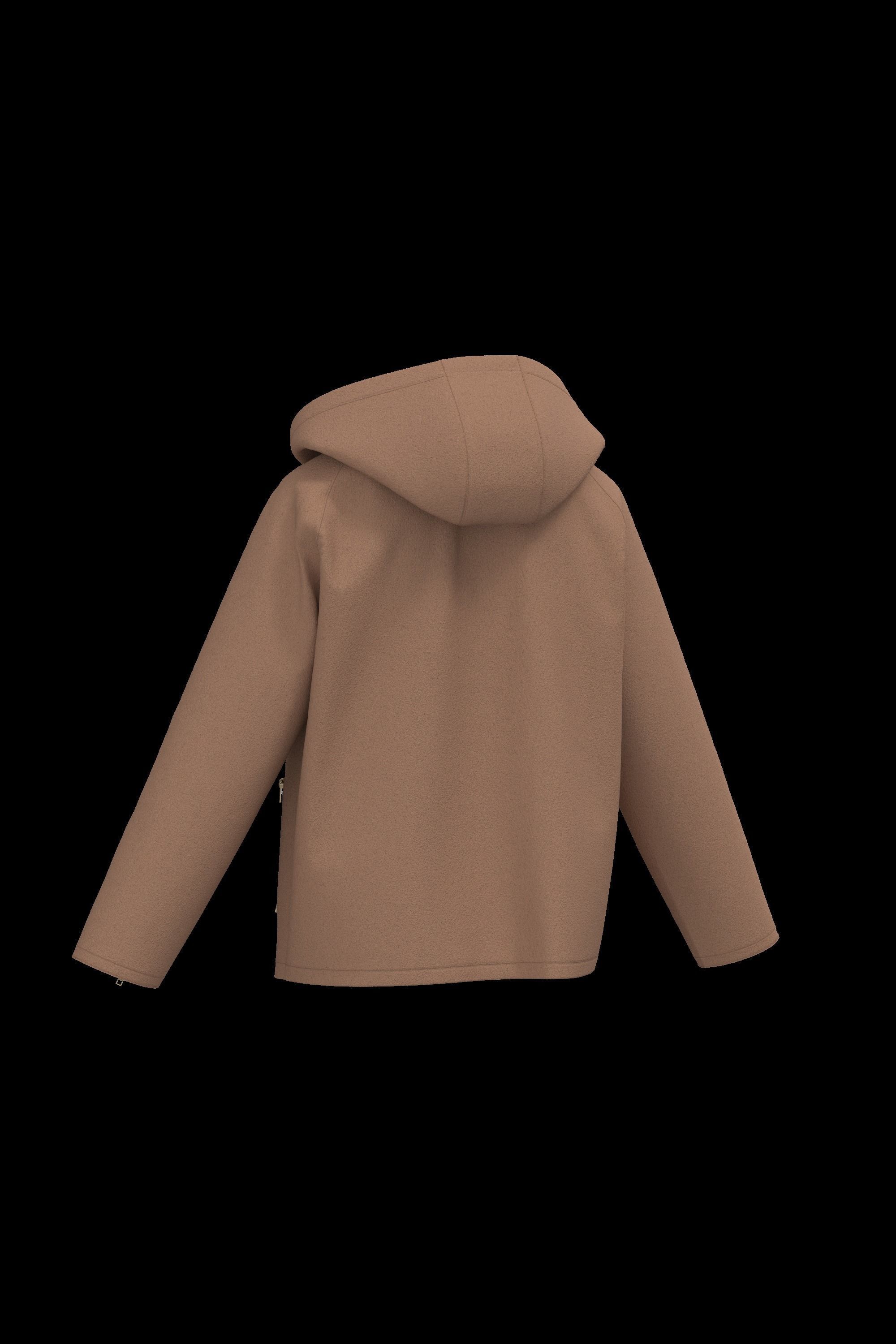 Female raglan coat 3D model_1