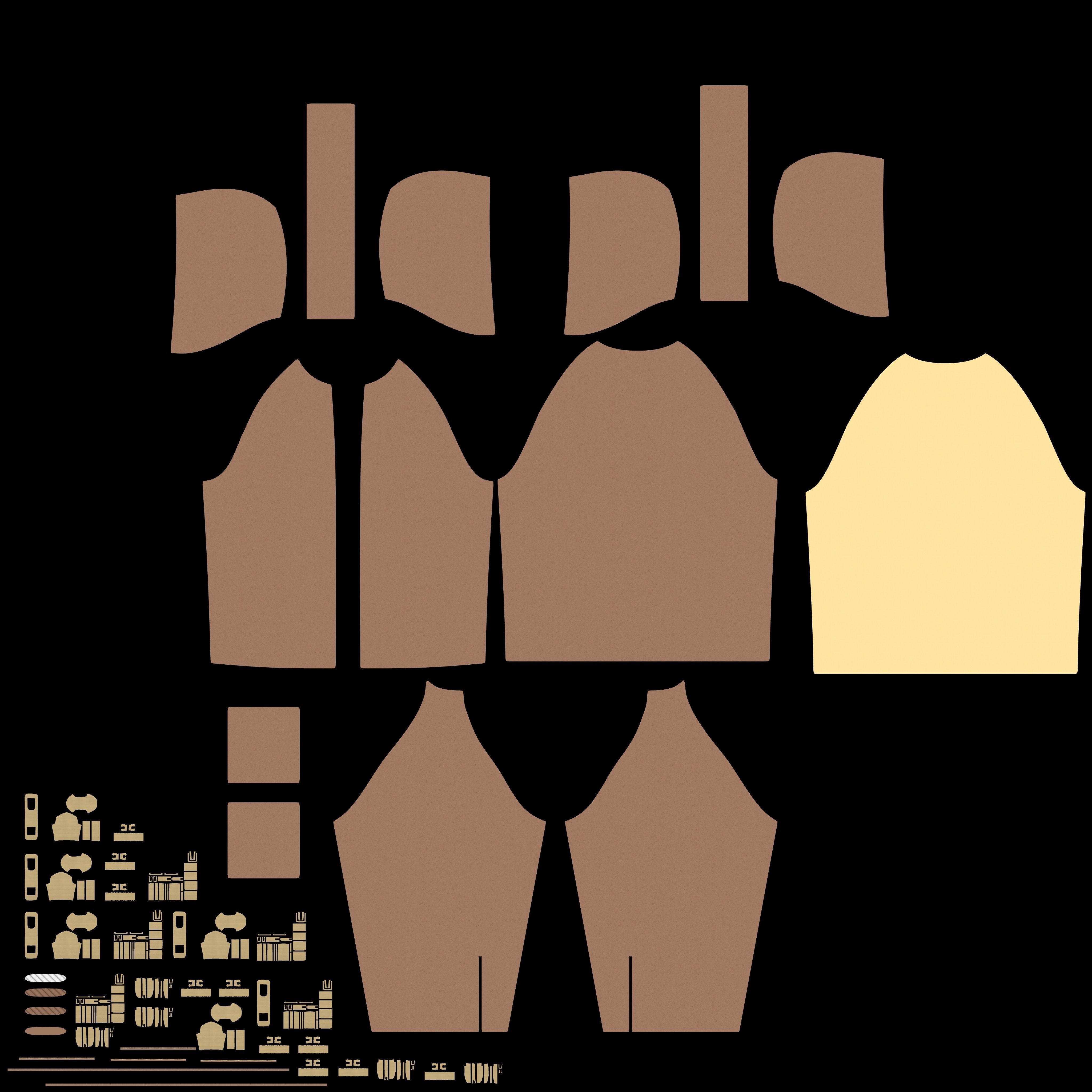 Female raglan coat 3D model_18