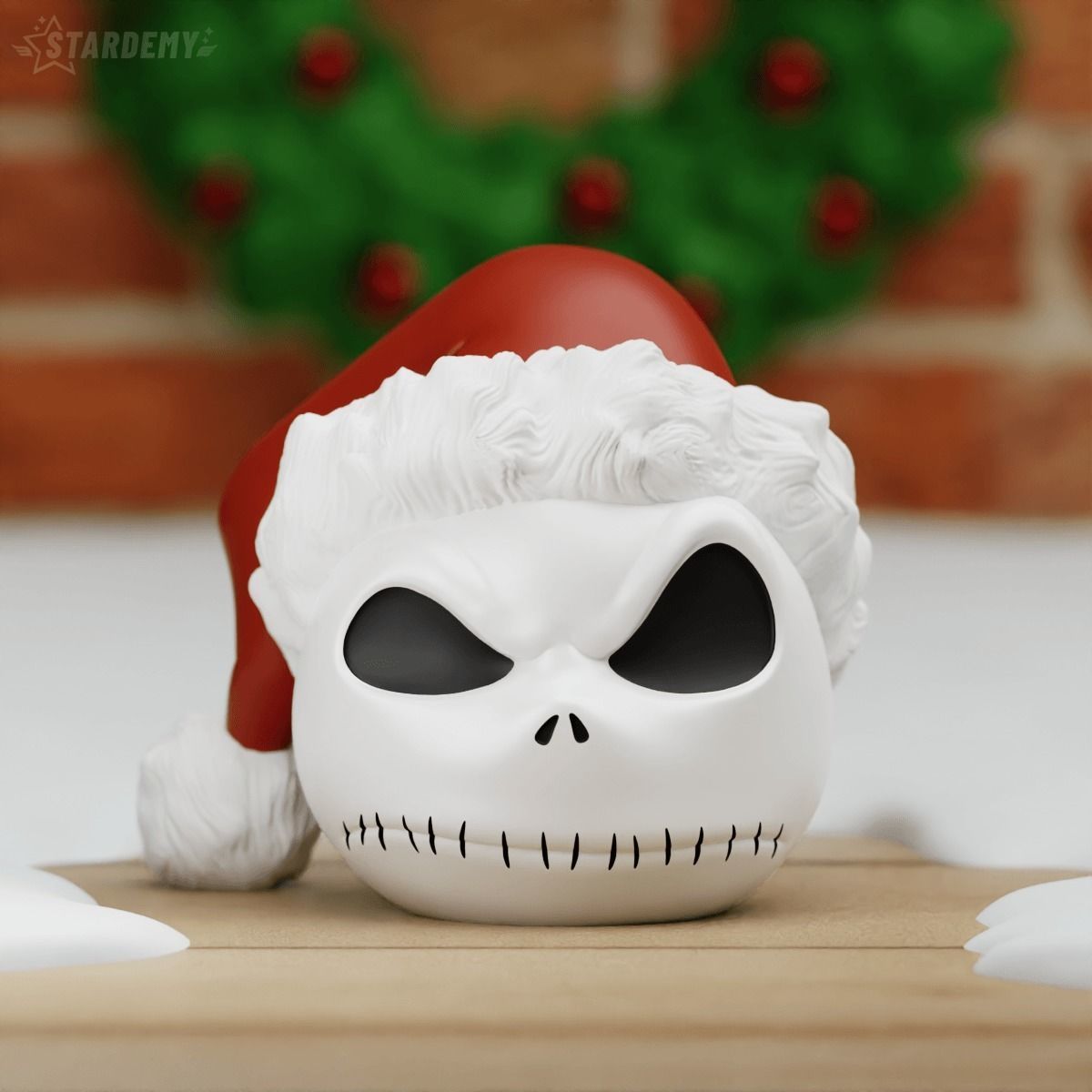 Jack Christmas Ornaments Many Expressions and Santa Hat option 3D print model_7