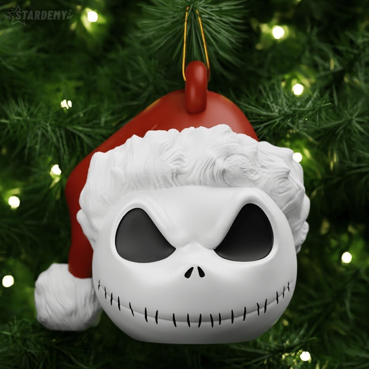 Jack Christmas Ornaments Many Expressions and Santa Hat option 3D print model_6
