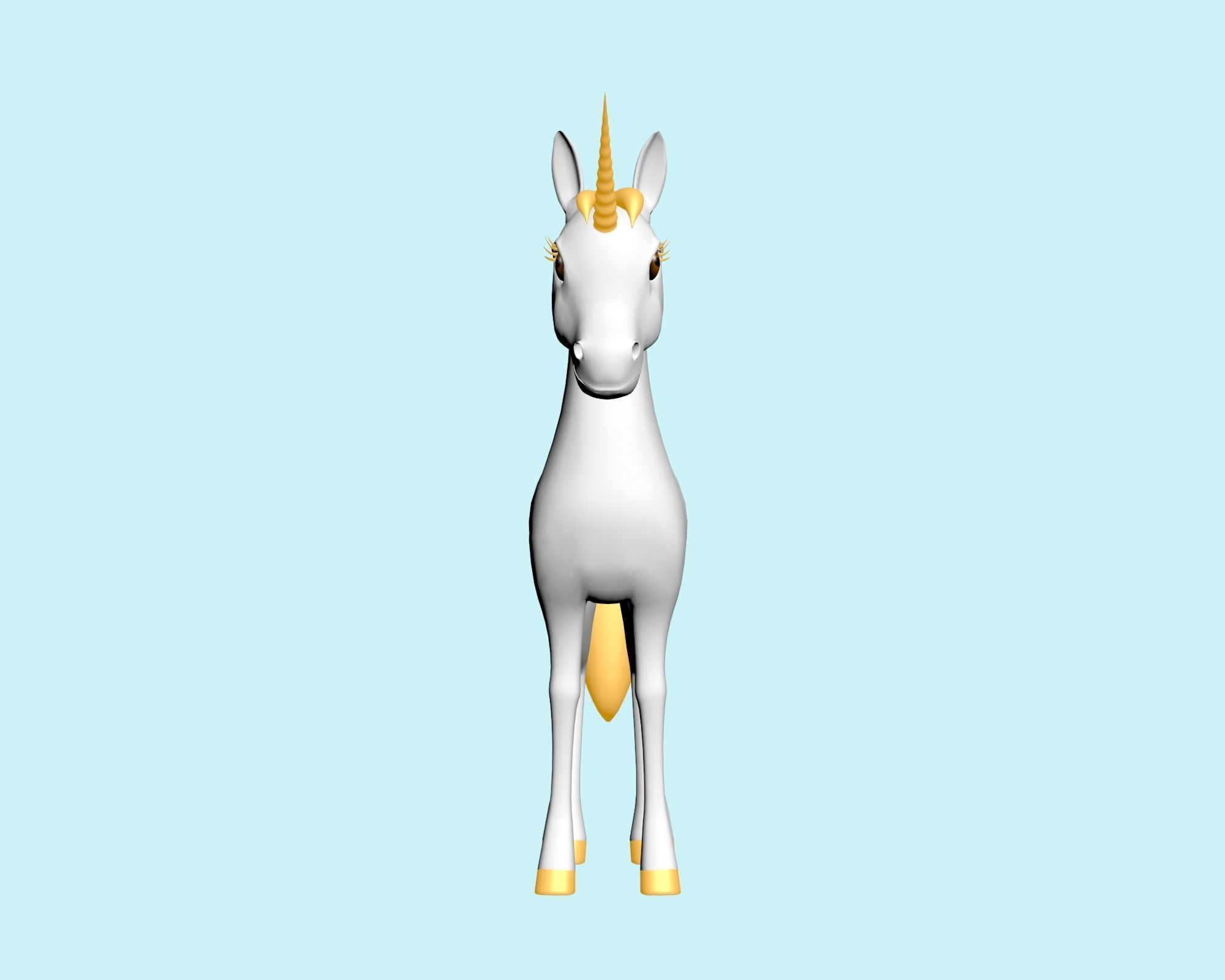 horn horse  3D model_4