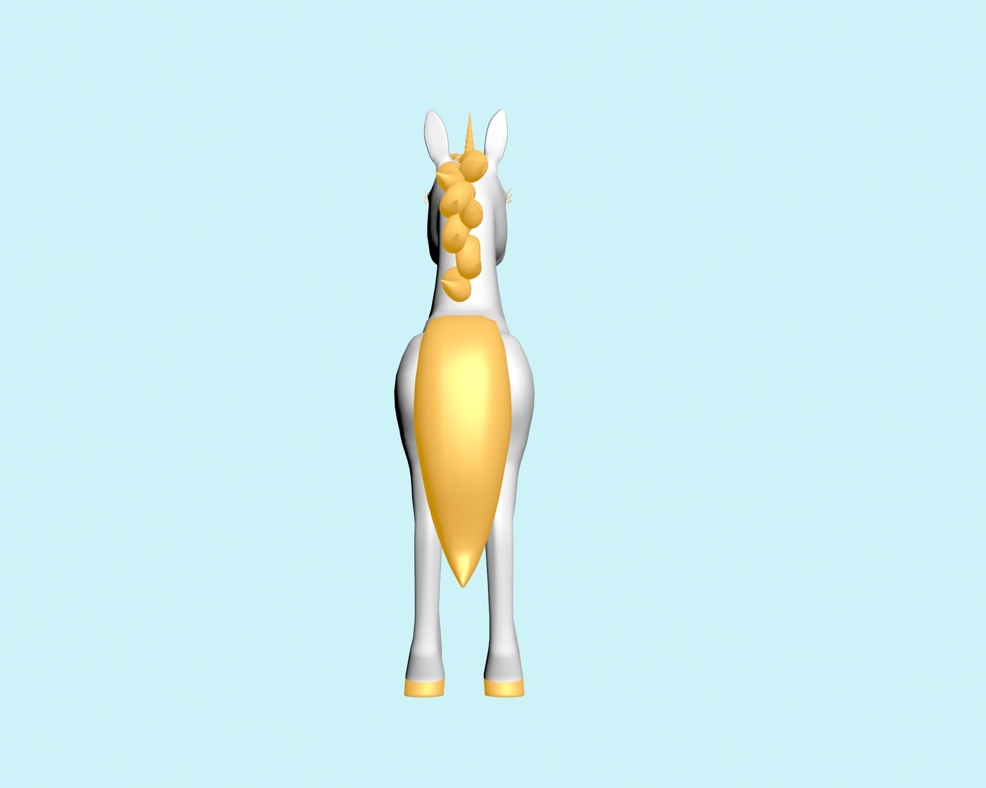 horn horse  3D model_1