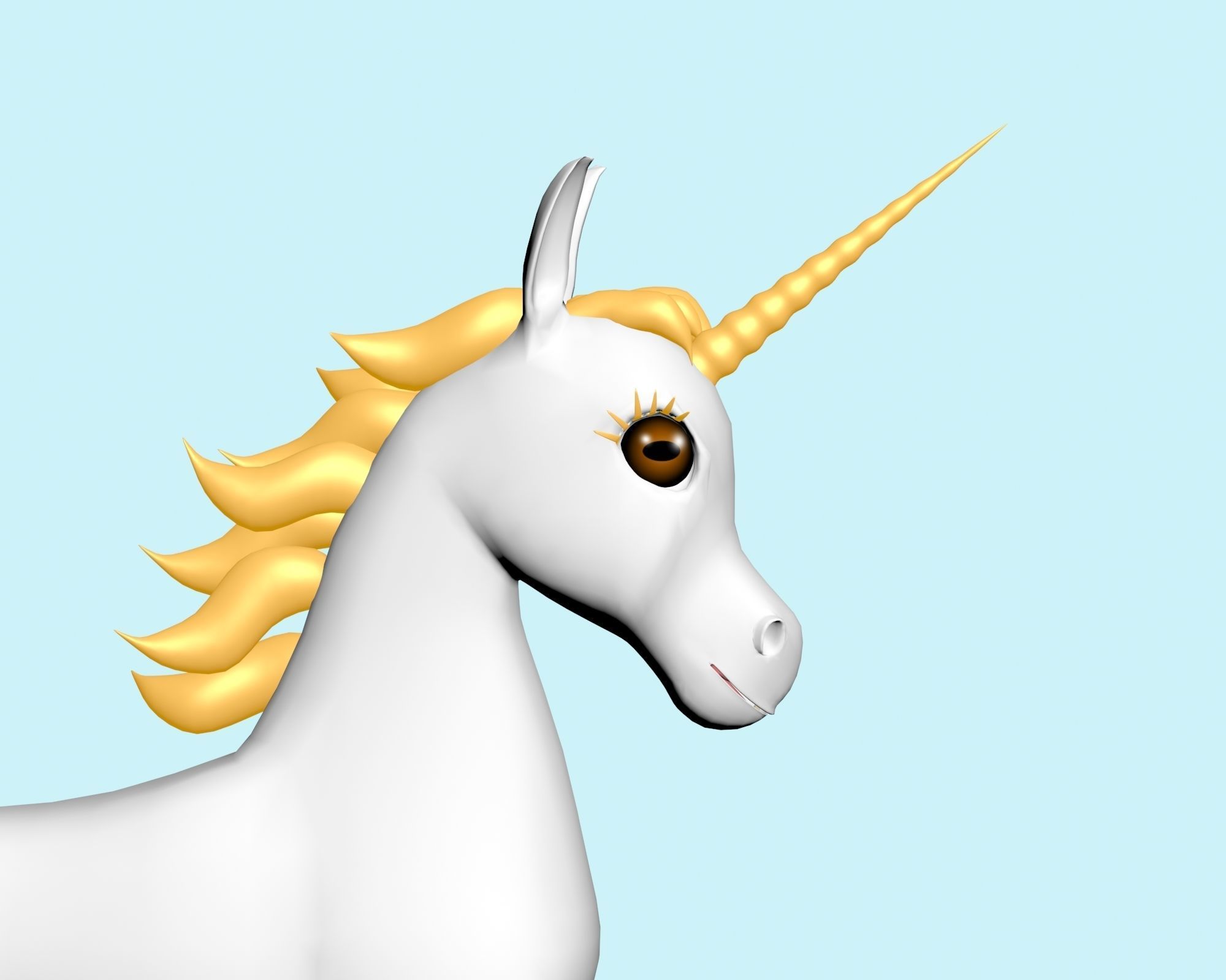 horn horse  3D model_7