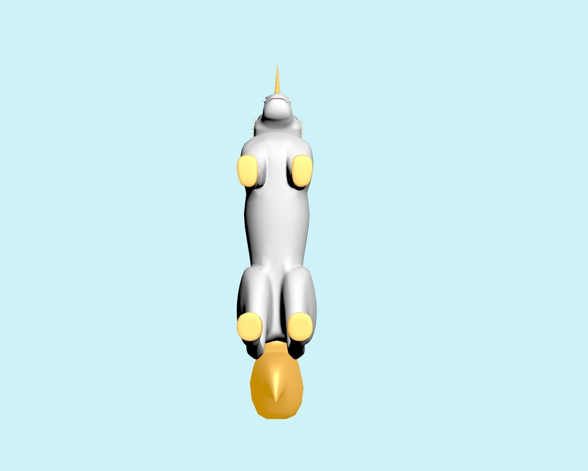 horn horse  3D model_2