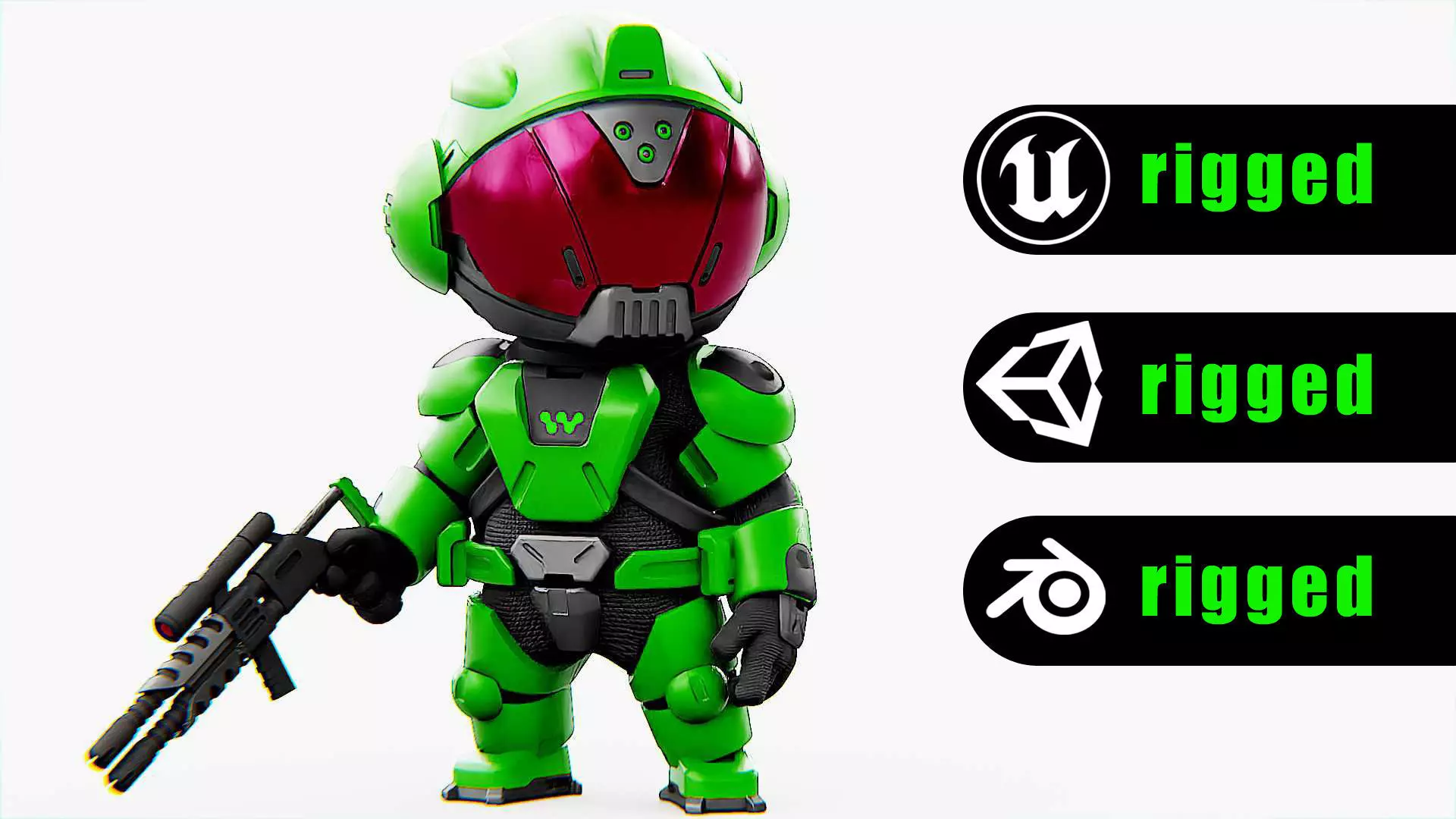 TOON TROOPER BCC-4 Rigged for Unreal Engine - Unity - MIXAMO 3D model