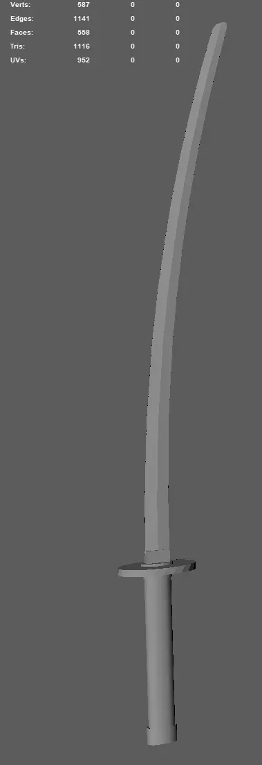 Simple Low-Poly Katana Free low-poly 3D model