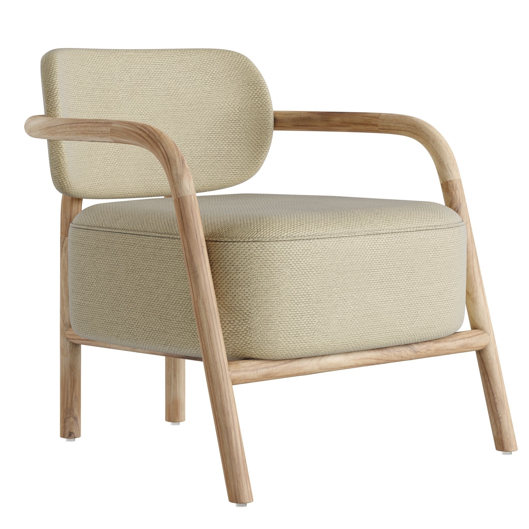 Melqui arm chair Low-poly 3D model_6