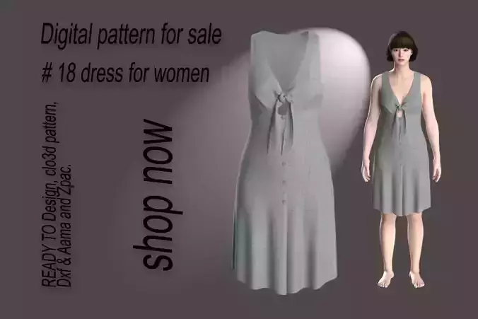 18 dress pattern for women 3D print model