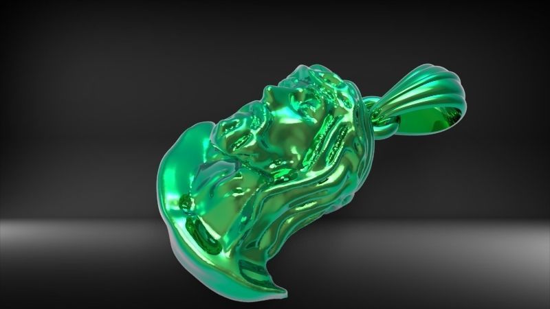 Jesus Christ Head Pendant Necklace Charm Jewelry 3D print model_25