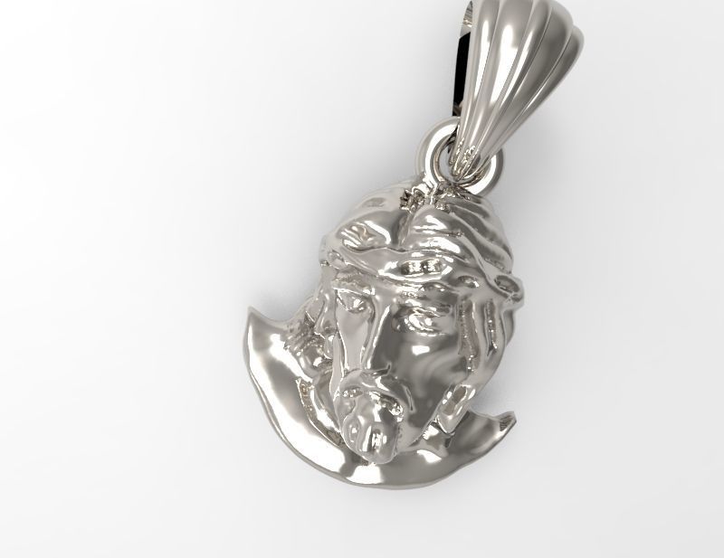 Jesus Christ Head Pendant Necklace Charm Jewelry 3D print model_8