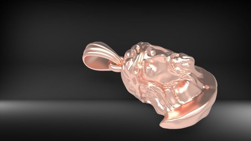 Jesus Christ Head Pendant Necklace Charm Jewelry 3D print model_18