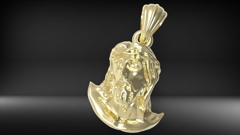 Jesus Christ Head Pendant Necklace Charm Jewelry 3D print model_21