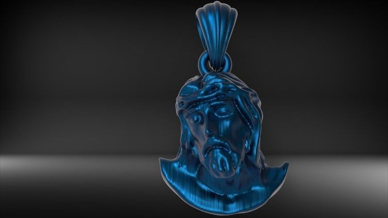 Jesus Christ Head Pendant Necklace Charm Jewelry 3D print model_30