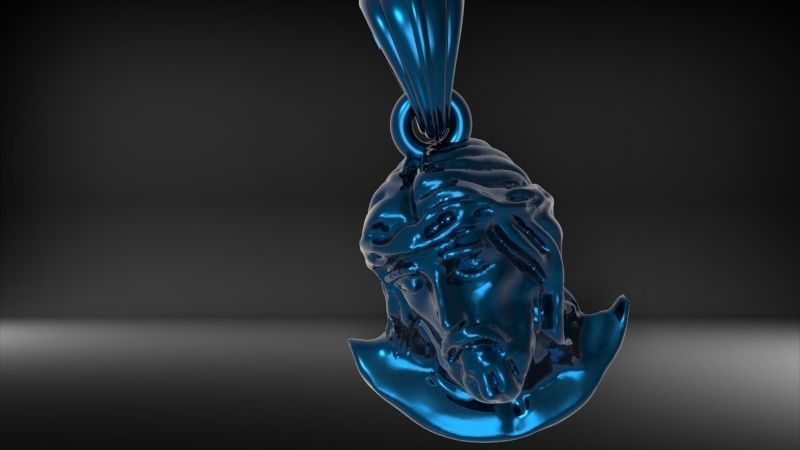 Jesus Christ Head Pendant Necklace Charm Jewelry 3D print model_26