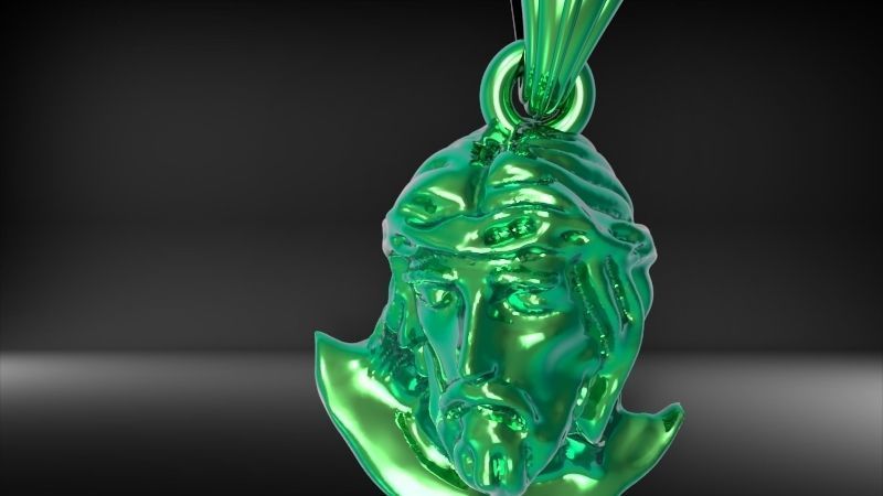 Jesus Christ Head Pendant Necklace Charm Jewelry 3D print model_24