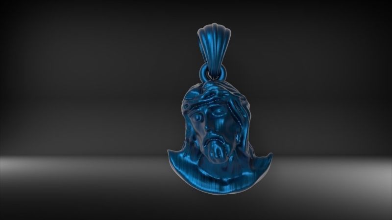 Jesus Christ Head Pendant Necklace Charm Jewelry 3D print model_29