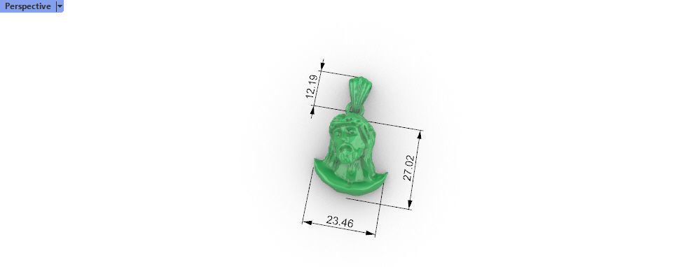 Jesus Christ Head Pendant Necklace Charm Jewelry 3D print model_32