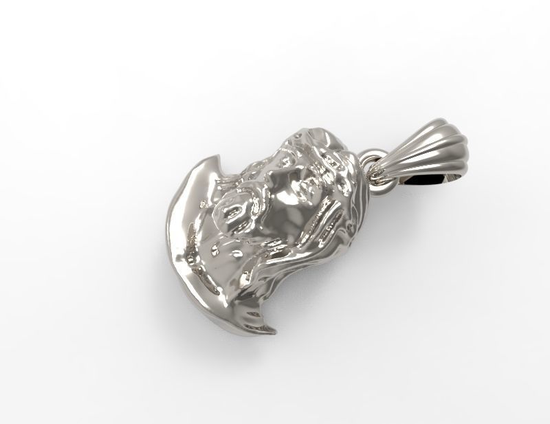 Jesus Christ Head Pendant Necklace Charm Jewelry 3D print model_7
