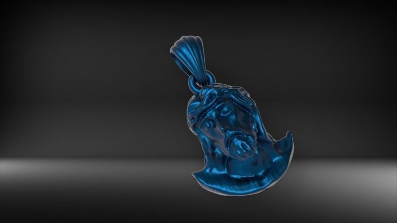 Jesus Christ Head Pendant Necklace Charm Jewelry 3D print model_28