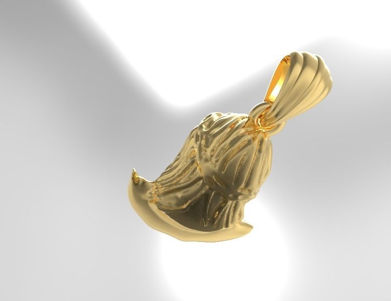 Jesus Christ Head Pendant Necklace Charm Jewelry 3D print model_4