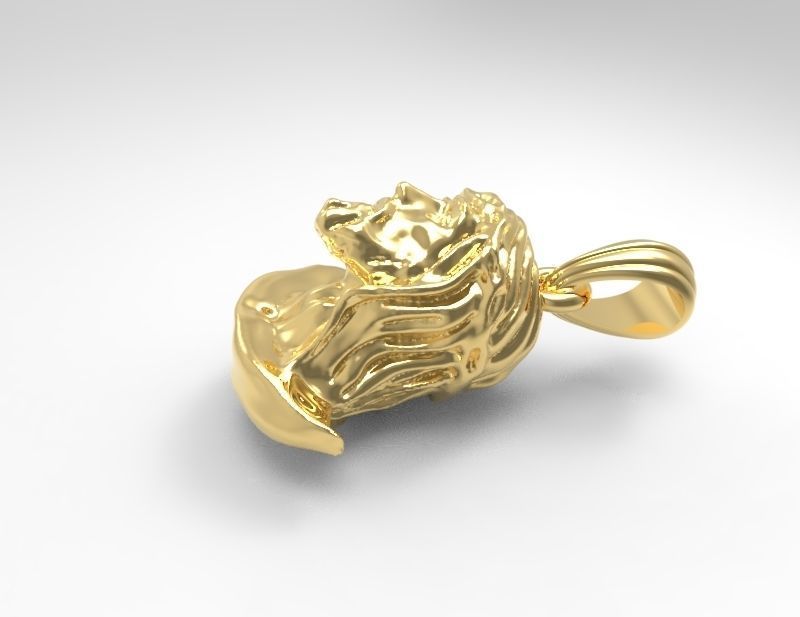 Jesus Christ Head Pendant Necklace Charm Jewelry 3D print model_1