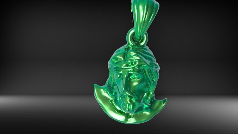 Jesus Christ Head Pendant Necklace Charm Jewelry 3D print model_23