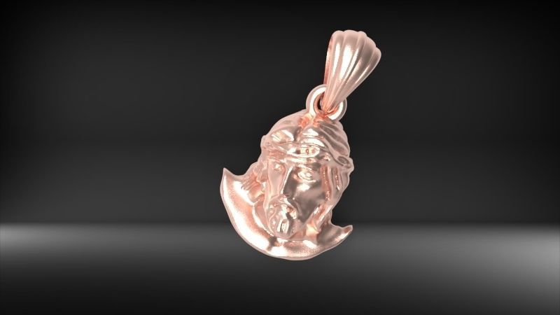 Jesus Christ Head Pendant Necklace Charm Jewelry 3D print model_15