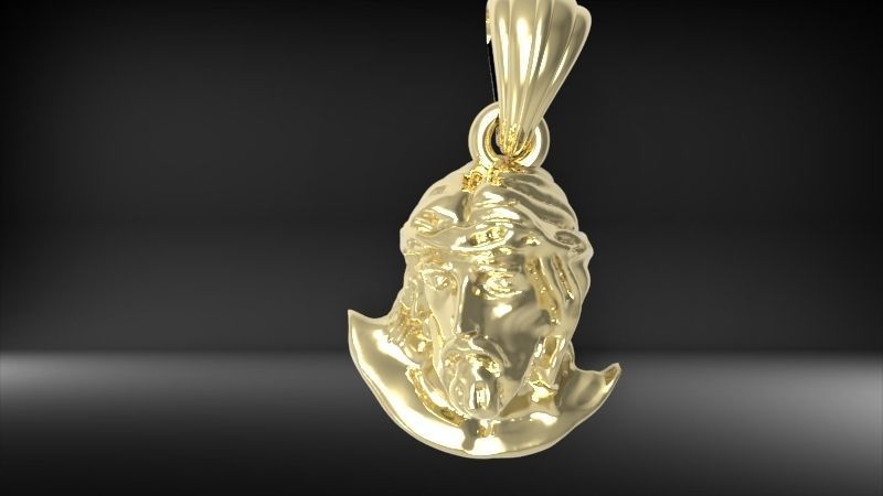 Jesus Christ Head Pendant Necklace Charm Jewelry 3D print model_22