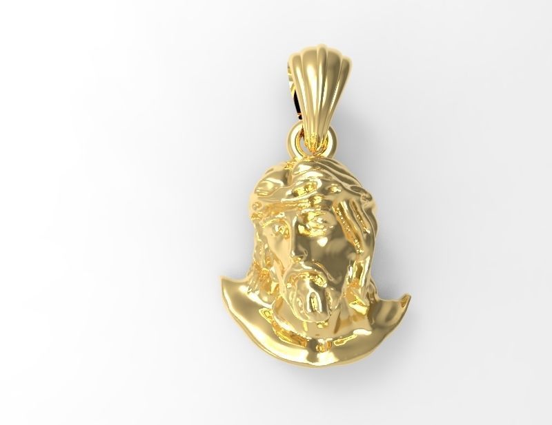 Jesus Christ Head Pendant Necklace Charm Jewelry 3D print model_9