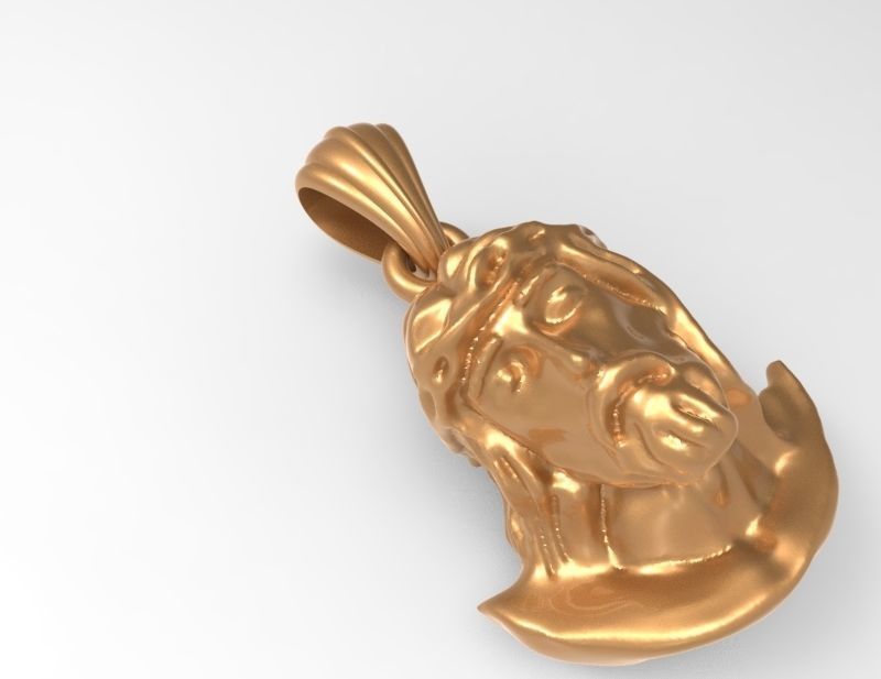 Jesus Christ Head Pendant Necklace Charm Jewelry 3D print model_11