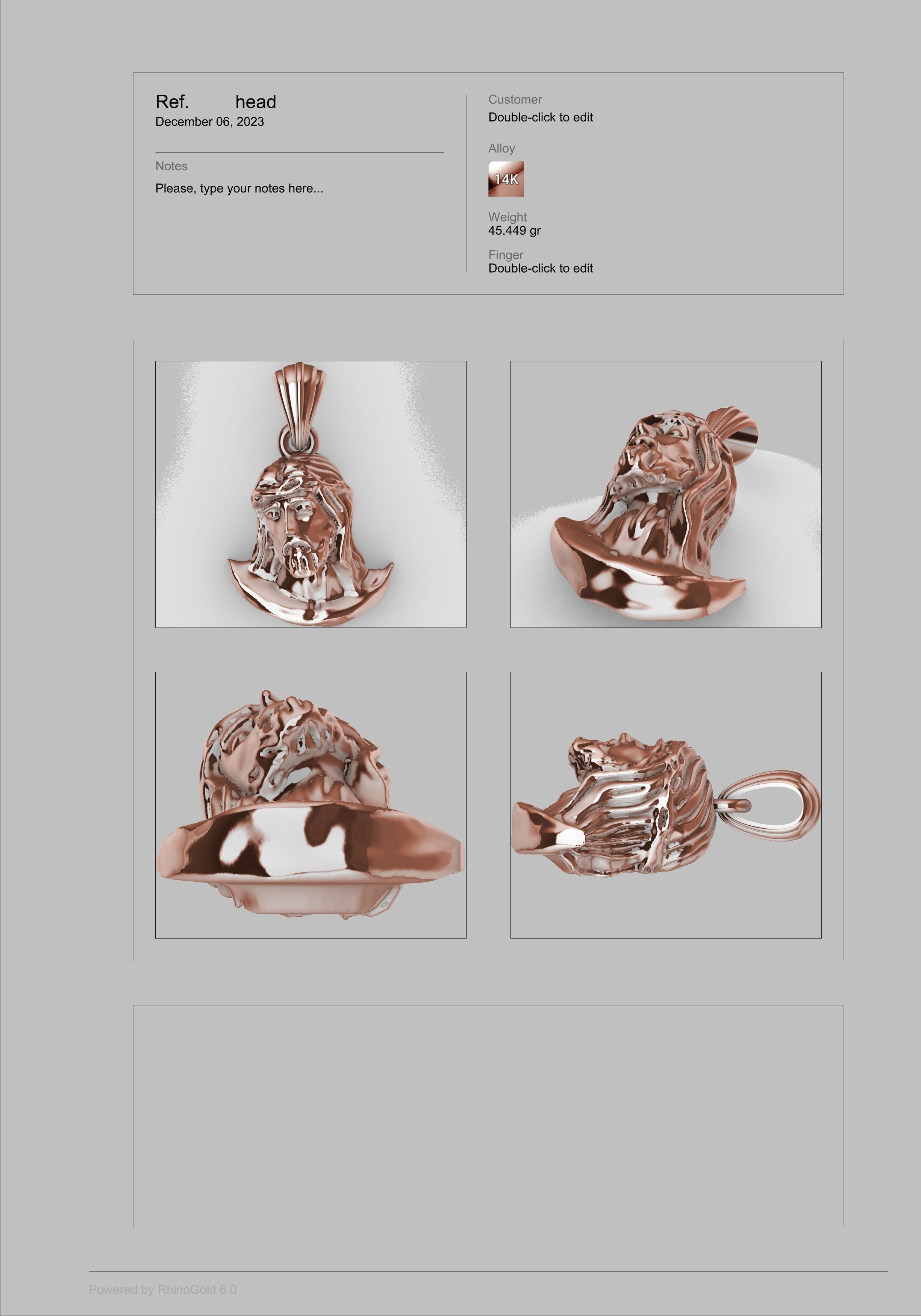 Jesus Christ Head Pendant Necklace Charm Jewelry 3D print model_14