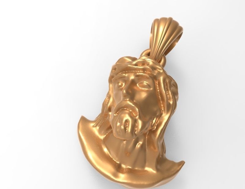 Jesus Christ Head Pendant Necklace Charm Jewelry 3D print model_12