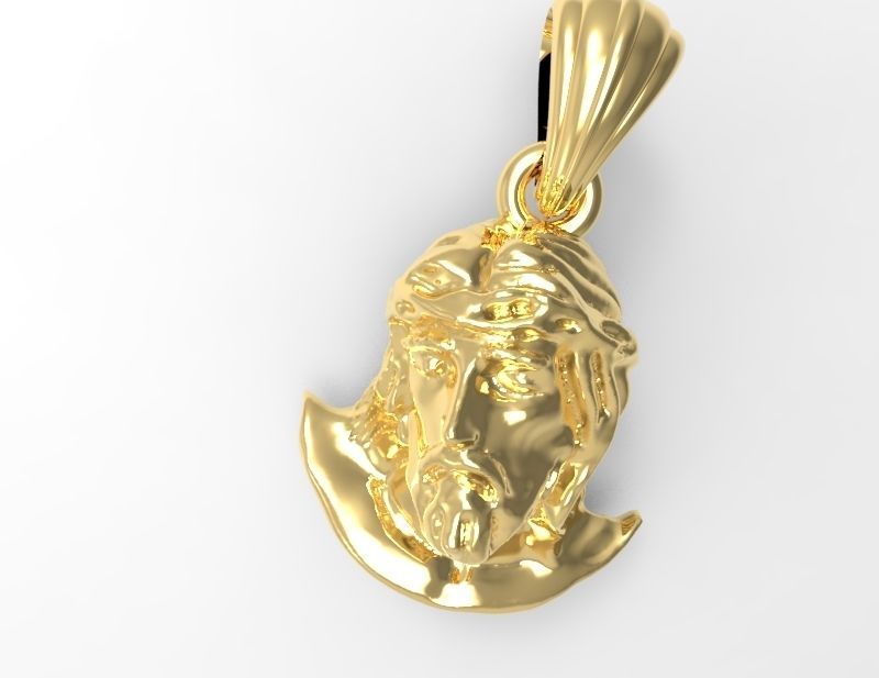Jesus Christ Head Pendant Necklace Charm Jewelry 3D print model_13