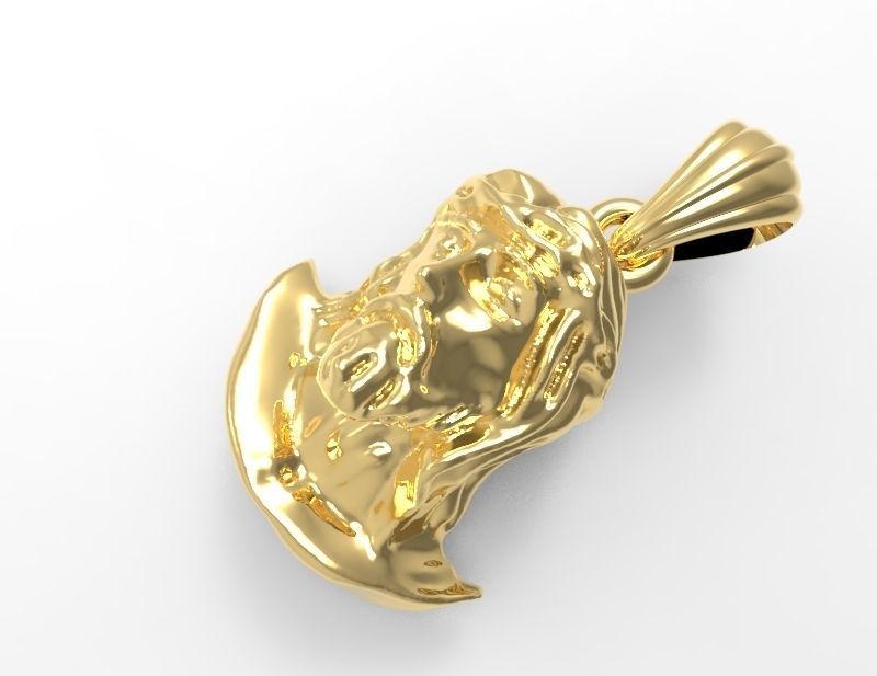 Jesus Christ Head Pendant Necklace Charm Jewelry 3D print model_3