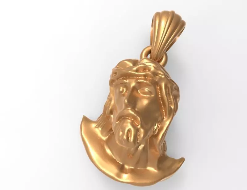 Jesus Christ Head Pendant Necklace Charm Jewelry 3D print model_0