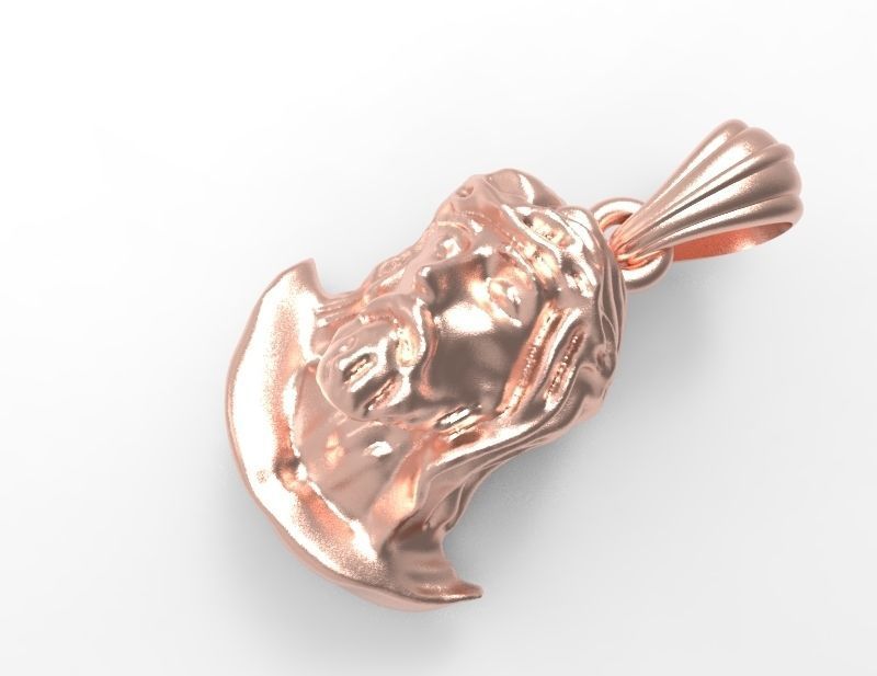 Jesus Christ Head Pendant Necklace Charm Jewelry 3D print model_2