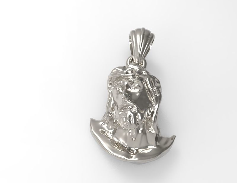 Jesus Christ Head Pendant Necklace Charm Jewelry 3D print model_6