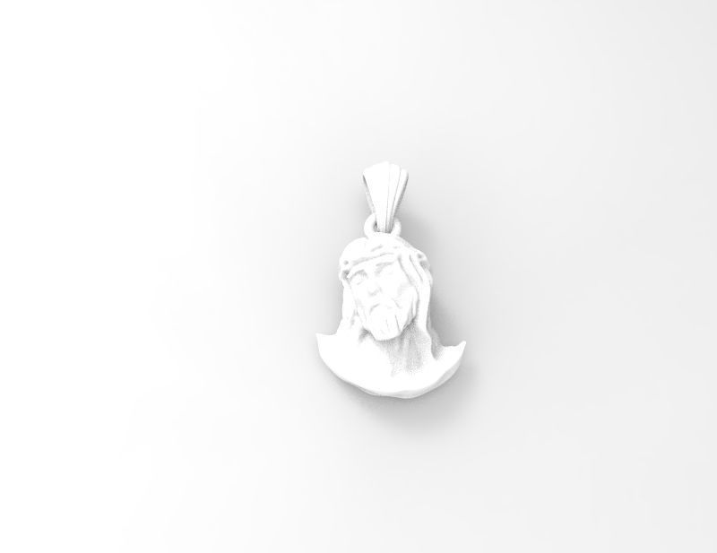 Jesus Christ Head Pendant Necklace Charm Jewelry 3D print model_10