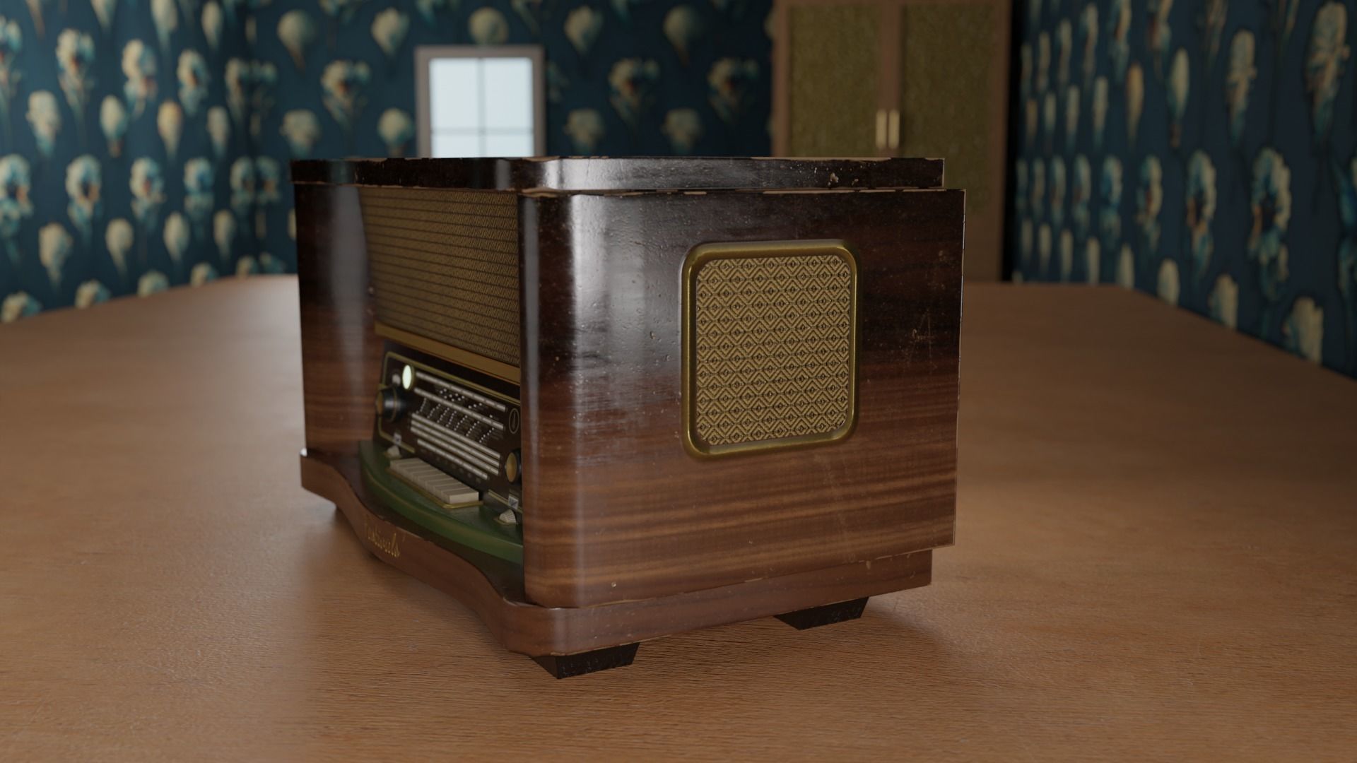Soviet Vintage radio Low-poly 3D model_19