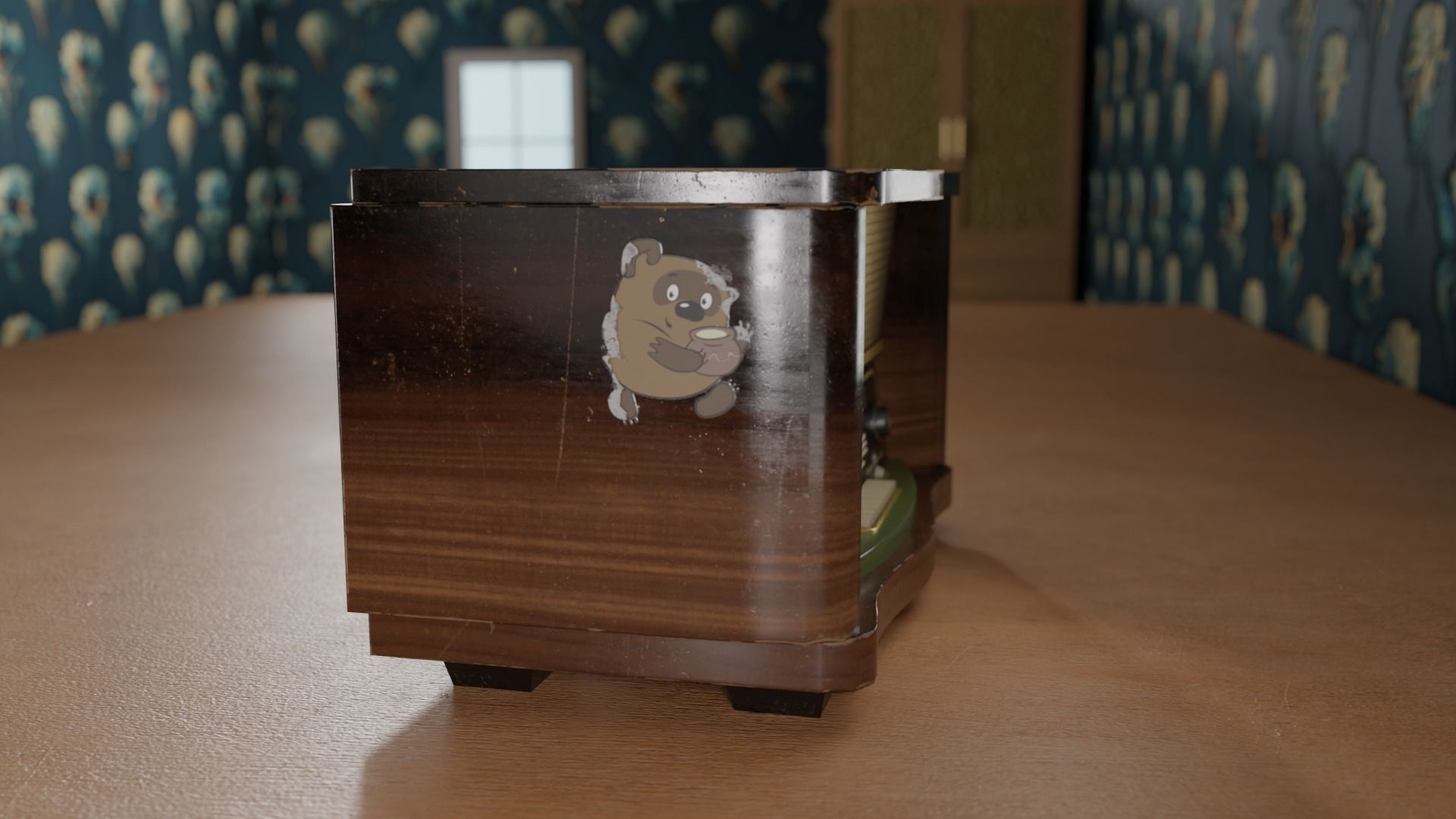Soviet Vintage radio Low-poly 3D model_16