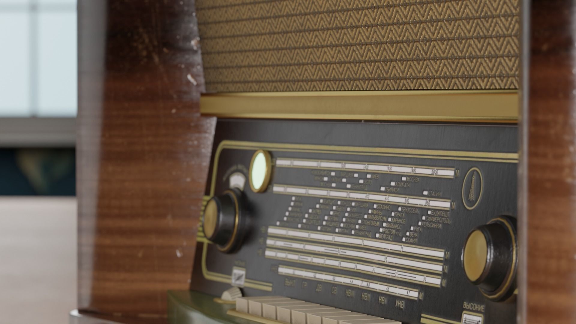 Soviet Vintage radio Low-poly 3D model_20