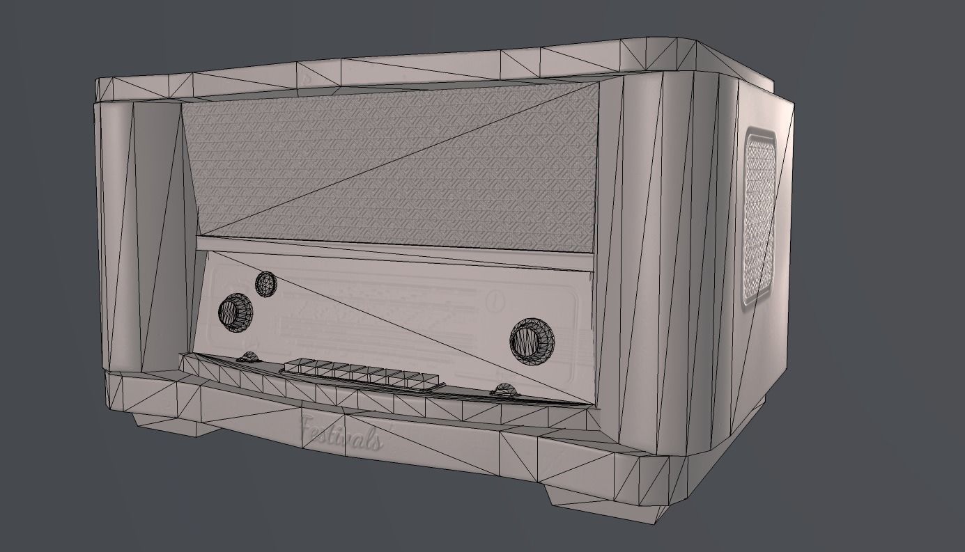 Soviet Vintage radio Low-poly 3D model_21